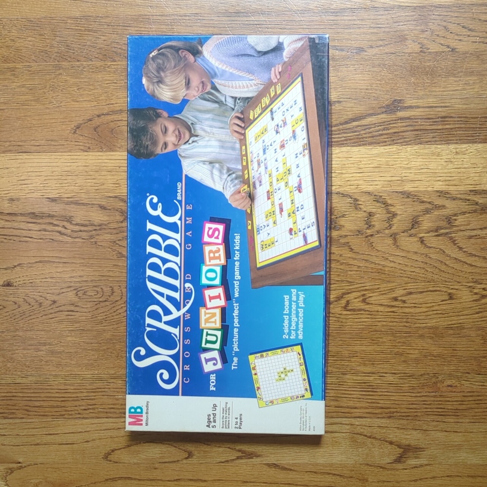 Vintage 89 Scrabble Crossword Game For Juniors Milton Bradley Children's Board